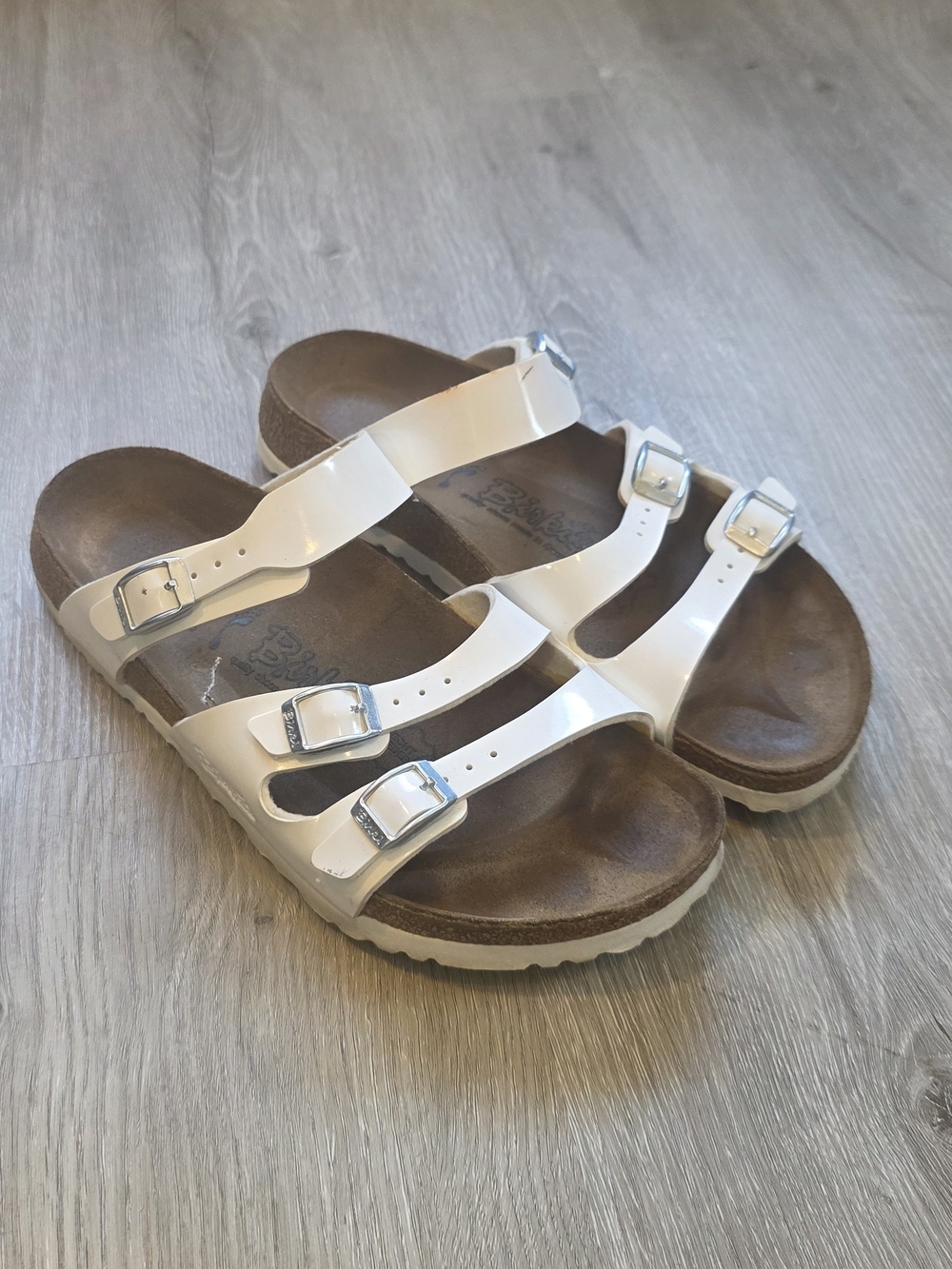 Birkenstock Florida Sandal Size 38 Narrow / Women’s US 7 White Birko-flo
